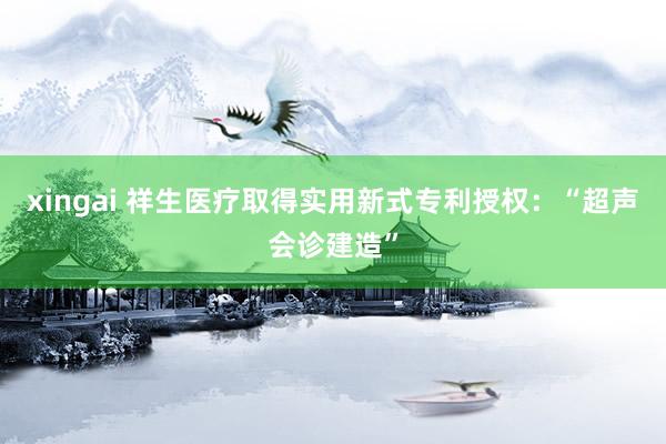 xingai 祥生医疗取得实用新式专利授权：“超声会诊建造”