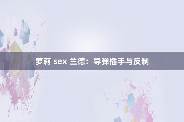 萝莉 sex 兰德：导弹插手与反制