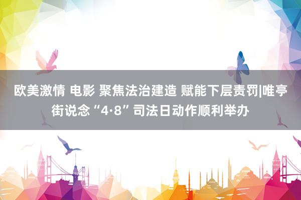 欧美激情 电影 聚焦法治建造 赋能下层责罚|唯亭街说念“4·8”司法日动作顺利举办