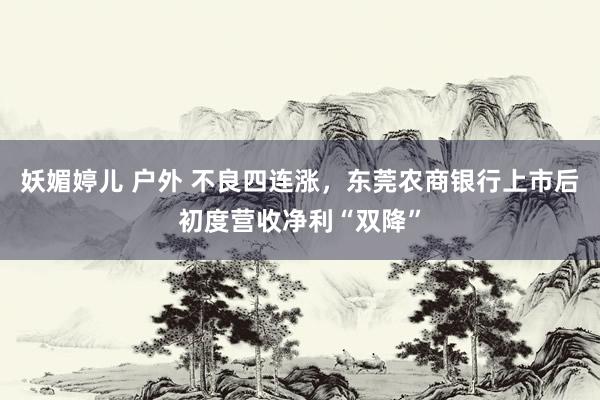 妖媚婷儿 户外 不良四连涨，东莞农商银行上市后初度营收净利“双降”